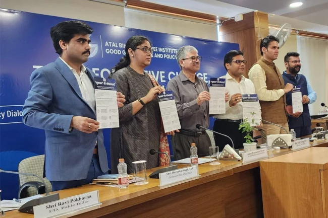 Mr. Ravi Pokharna, Executive Director, at the Policy Dialogue on “Utility of Open Networks Based on Digital Public Infrastructure for Human Capital in Viksit Madhya Pradesh”